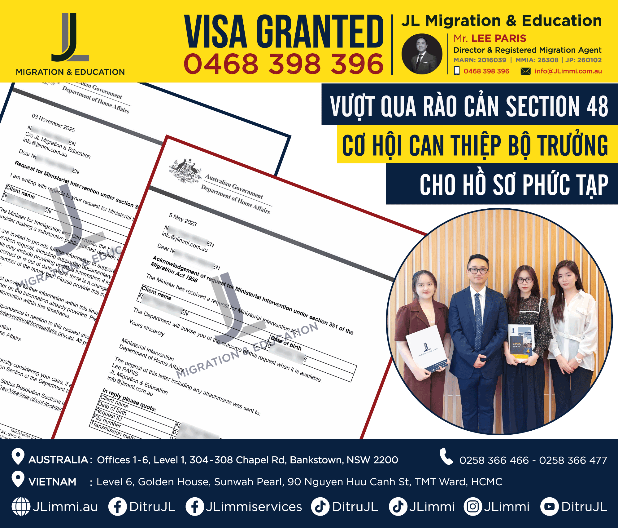 Vượt qua rào cản Section 48: Cơ hội can thiệp Bộ trưởng cho hồ sơ phức tạp